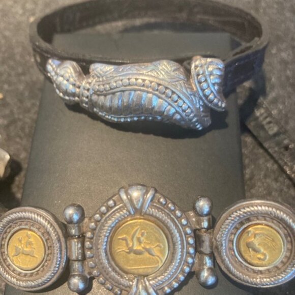 Brighton Jewelry - Brighten Company 1995' Vintage Silver Charms and Leather bracelets